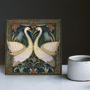 Azulejo De Cerâmica Swans William Morris Wall Decor Art Nouveau Swan