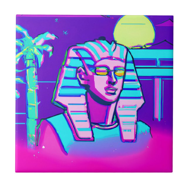Azulejo De Cerâmica Synthwave Pharaoh (Frente)