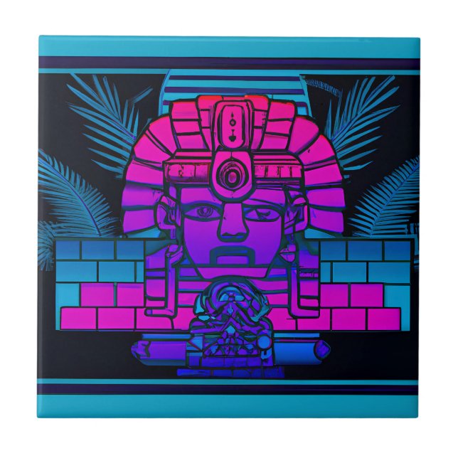 Azulejo De Cerâmica Synthwave Pharaoh (Frente)
