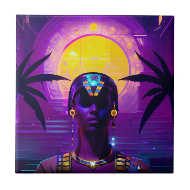 Azulejo De Cerâmica Synthwave Pharaoh (Frente)