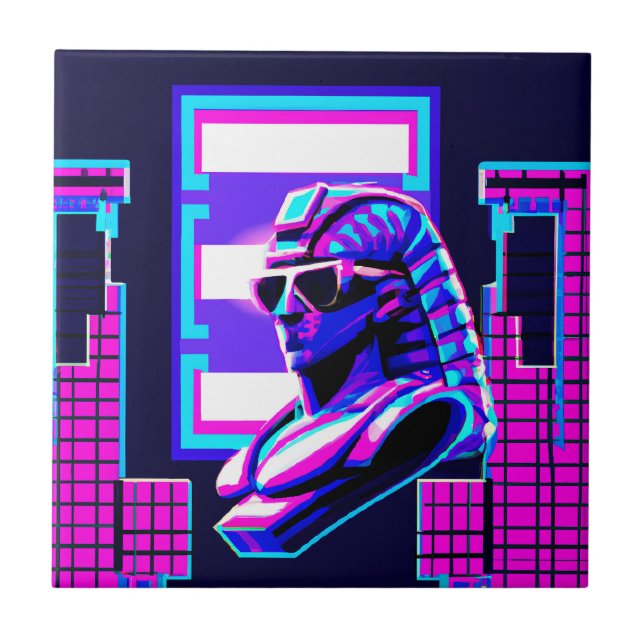 Azulejo De Cerâmica Synthwave Pharaoh (Frente)