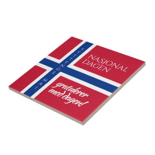 Azulejo De Cerâmica Syttende Mai 17 de maio Bandeira do Dia Nacional N