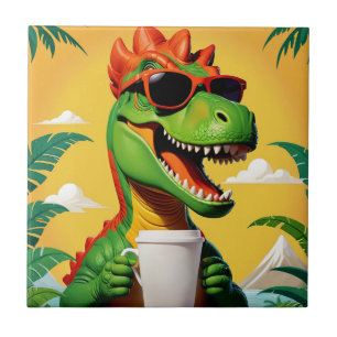 Azulejo De Cerâmica T-Rex Dinossaur Engraçado