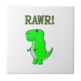 Azulejo De Cerâmica T-Rex RAWR bonito e com raiva