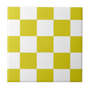 Azulejo De Cerâmica Tabuleiro de damas amarelo e branco