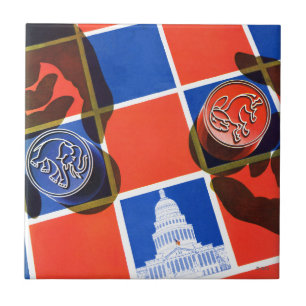 Azulejo De Cerâmica Tabuleiro de damas da eleição