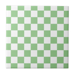 Azulejo De Cerâmica Tabuleiro de damas verde de Apple