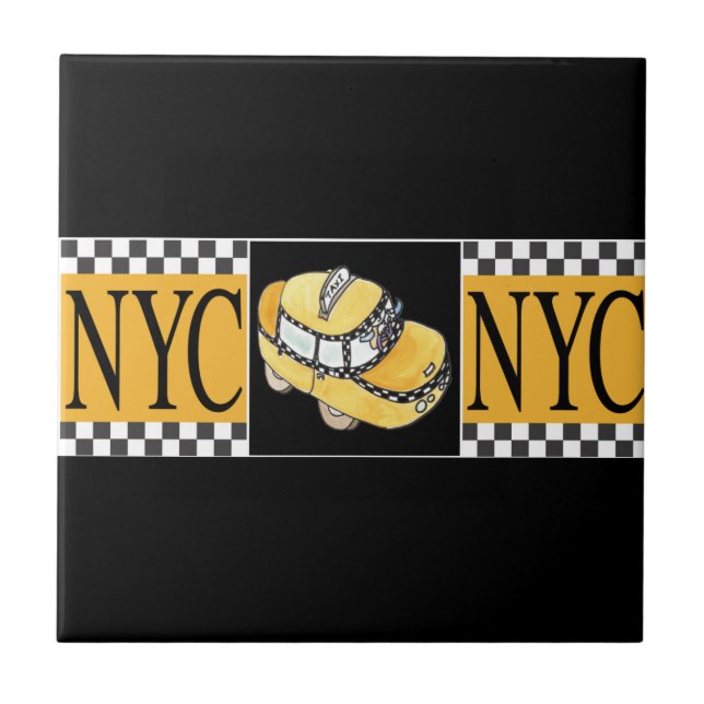 Azulejo De Cerâmica Tabuleiro de Táxi NYC (Frente)