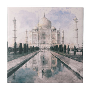 Azulejo De Cerâmica Taj Mahal India Cerâmica Azulejo - Icônica Mughal 