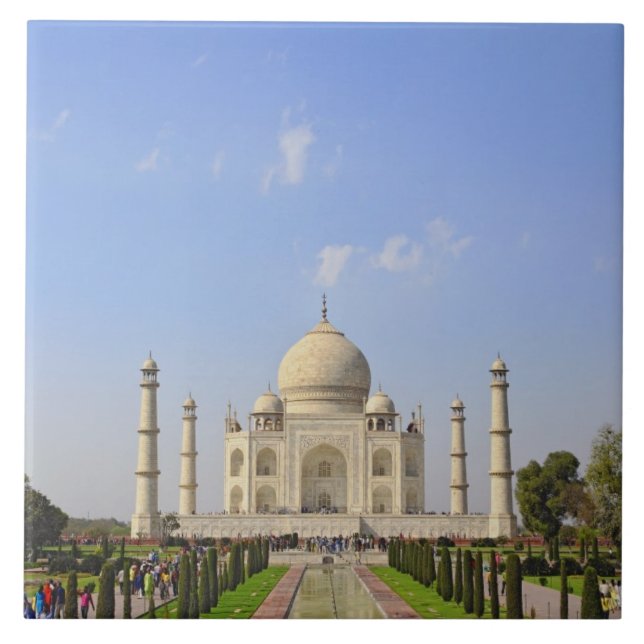 Azulejo De Cerâmica Taj Mahal, um mausoléu localizado em Agra, Índia, (Frente)