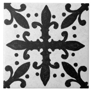 Azulejo De Cerâmica Talavera 10 Preto Branco Cinza Mediterrâneo Geo