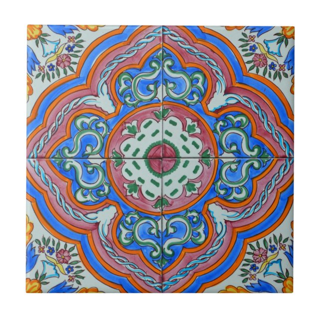 Azulejo De Cerâmica Talavera Mosaico Cerâmica Decorativa Design (Frente)
