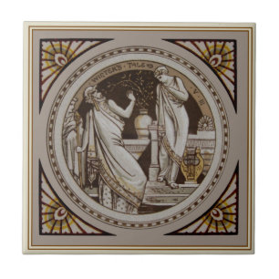 Azulejo De Cerâmica Tale Antique Repro Minton de inverno de Shakespear