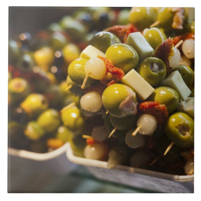 Azulejo De Cerâmica Tapas de azeitonas recheadas (Frente)