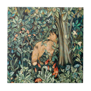 Azulejo De Cerâmica Tapeçaria Arte da Raposa Antiga da Floresta de Wil
