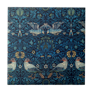 Azulejo De Cerâmica Tapeçaria Floral Clássica William Morris Blue Bird