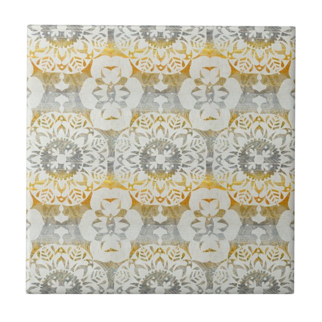 Azulejo De Cerâmica Tapeçaria Rosette II (Frente)