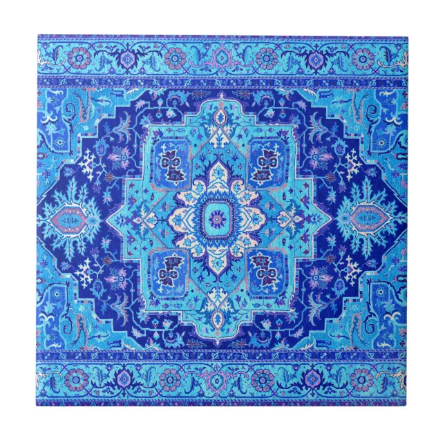 Azulejo De Cerâmica TAPETE PERSA - azul (Frente)