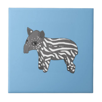 Azulejo De Cerâmica tapir do bebê azul