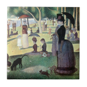 Azulejo De Cerâmica Tarde de Domingo na Ilha La Grande Jatte de Seurat