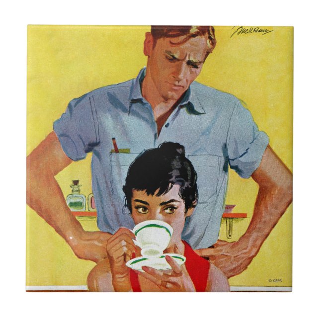 Azulejo De Cerâmica Tarde Demais Para Compensar (Frente)