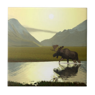Azulejo De Cerâmica Tarde Moose