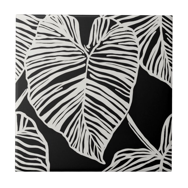 Azulejo De Cerâmica Taro tropical sem emenda (Frente)