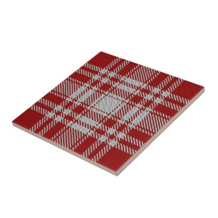 Azulejo De Cerâmica Tartan branco vermelho das expressões escocesas d