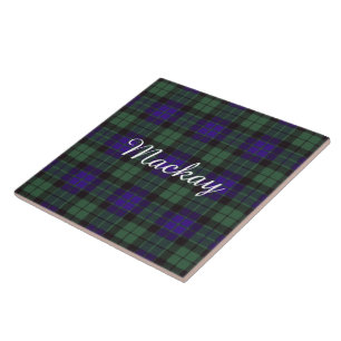 Azulejo De Cerâmica Tartan do Scottish da xadrez do clã de Mackay