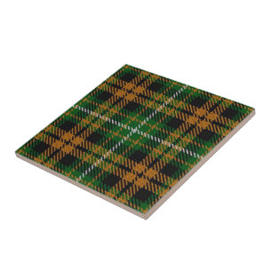 Azulejo De Cerâmica Tartan escocês da laranja das expressões de Rams
