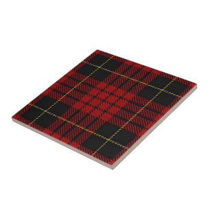 Azulejo De Cerâmica Tartan escocês do vermelho das expressões de