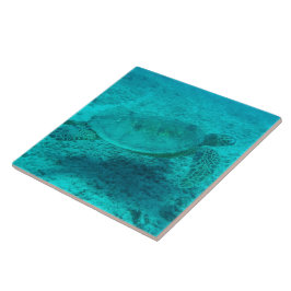 Azulejo De Cerâmica Tartaruga do Mar Verde Havaiana