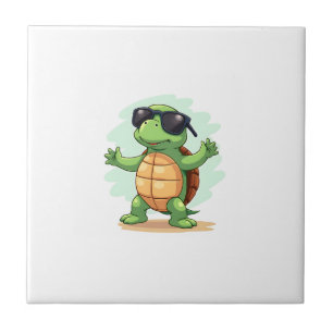 Azulejo De Cerâmica Tartaruga Marinha Dabbing Amante de Animais Salve 
