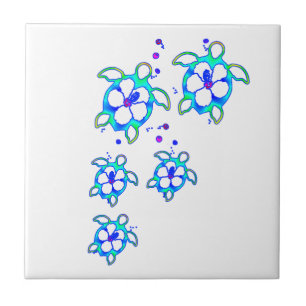 Azulejo De Cerâmica Tartarugas do Havaí, litoral