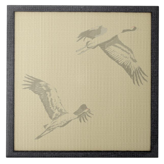 Azulejo De Cerâmica Tatami - Crane (Frente)