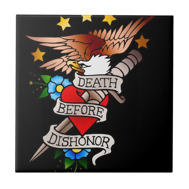 Azulejo De Cerâmica tatuagem da águia do vintage (Frente)