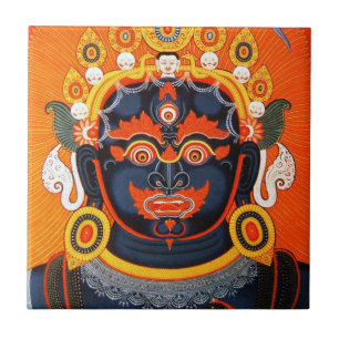 Azulejo De Cerâmica Tatuagem Legal oriental tibetana thangka Bhairava