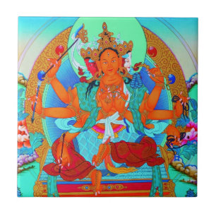 Azulejo De Cerâmica Tatuagem Legal oriental tibetana thangka Marici