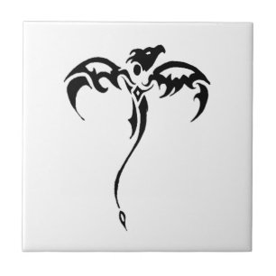 Azulejo De Cerâmica Tatuagem tribal do dragão