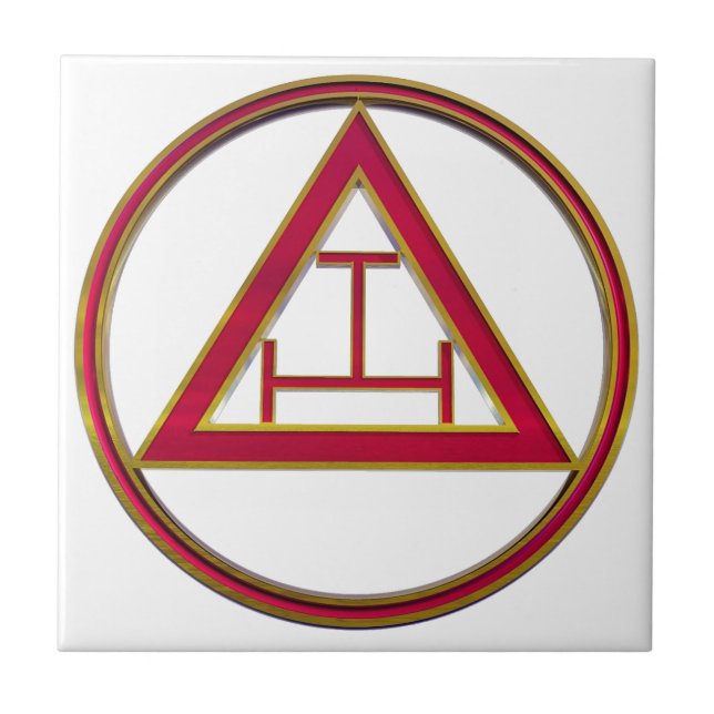 Azulejo De Cerâmica Tau real triplicar-se do arco (Frente)