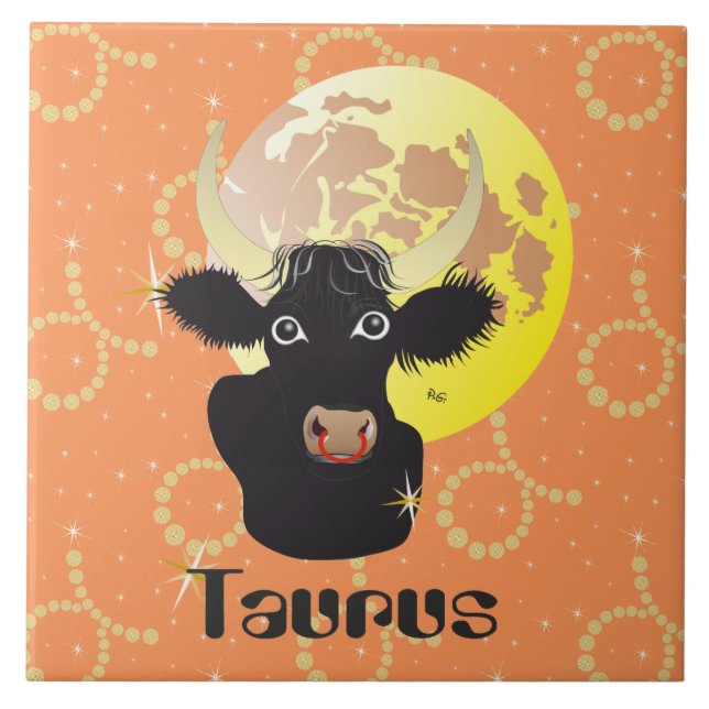Azulejo De Cerâmica Taurus abril 21 to May 20 Tile (Frente)