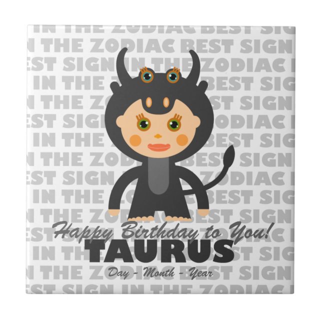 Azulejo De Cerâmica Taurus Happy Birthday (Frente)