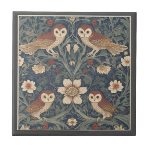 Azulejo De Cerâmica Tawny Owl Pattern William Morris style Owls