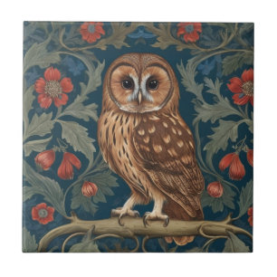 Azulejo De Cerâmica Tawny Owl William Morris Estilo à esquerda
