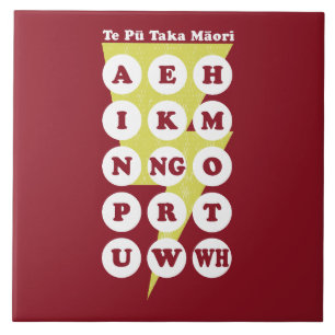Azulejo De Cerâmica Te Pu Taka Maori Alphabet