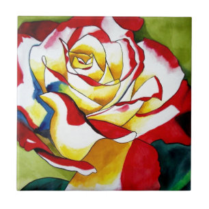 Azulejo De Cerâmica Tea Rosa watercolor original art Flower
