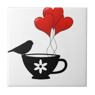 Azulejo De Cerâmica Teacup of Hearts