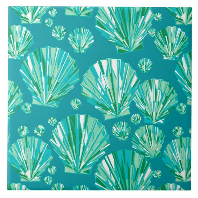 Azulejo De Cerâmica Teal, Aqua e Turiquetes (Frente)