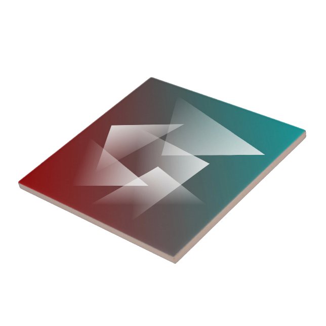 Azulejo De Cerâmica teal burgundy branco (Lateral)