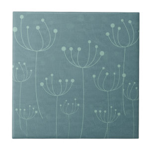 Azulejo De Cerâmica Teal Dandelions